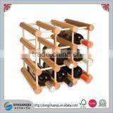 Factory Price Pine Wood 12-Bottle Wine Rack, Natural thumbnail-1