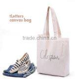 Eco-Friendly School Carrying Books Cotton Plain Shoulder Tote Bag thumbnail-2