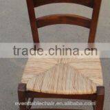 Solid Rattan Wood Dining Chair With Straw Cushion thumbnail-1