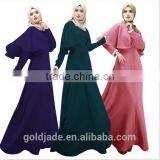 Abaya Islamic Muslim Cocktail Womens Long Sleeve Vintage Long Maxi Dress thumbnail-1