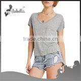 Plain White T-shirts v Neck t Shirts With Pocket Tee thumbnail-1