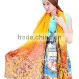 Fashion Women Chiffon Scarf Floral Print Drive Travel Shawl Beach Style Slik Wrap Pashmina thumbnail-3