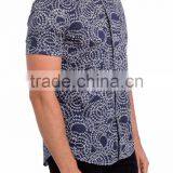 Ahead of Fashion Abstract-printing Men's Button up Collar Shirt Design With Labels thumbnail-3