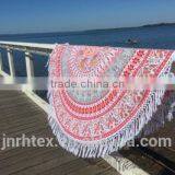 Custom Cotton Printing Round Beach Towels With Tassels thumbnail-5