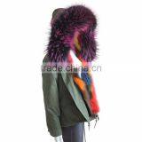 Myfur Popular Ladies Parka With Real Fox Fur Lining and Dyed Raccoon Fur Trimed Hood thumbnail-1