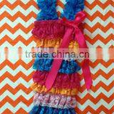Wholesale High Quality!rainbow Lace Ruffle Romper Baby Romper RO108 thumbnail-1