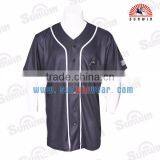 OEM Blank Designer Baseball Jersey Men Casual Black Baseball Organic Tee Shirts thumbnail-1