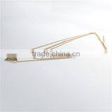 New Fashion Layered Necklace Gold Plated With Triangle Pendant Black & White & Blue Beads 42.0cm Long thumbnail-3