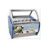10 Pans Blue Hard Ice Cream Display Freezer Custom For Store / Mall