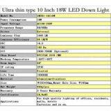 18W, 10 Inch,Ultra-Thin Type LED Down Light With CE RoHS on Sale, D263*26mm,Mount Hole Size:D245mm,EPISTAR 2835 SMD, 3 Years Warranty thumbnail-2