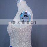 Bling Bling Beaded Halter Top Long Blue Chiffon Evening Prom Dress 2017 thumbnail-3