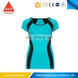 2015 Blue and Black Plain Womens Wear Hot Sale Promotional T-shirt 100 Cotton t Shirt thumbnail-1