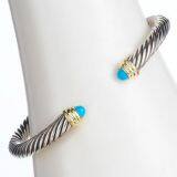 Sterling Silver 5mm Turquoise Cable Classics Cuff Bracelet