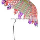 Colorful Embroidery Home decor Art Parasol Vintage Decor Garden Big Garden Umbrella Patio Big Umbrella cotton Handmade ethnic