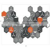 24 Hexagon Modern Urban Felt Wall Decals Kit Stylish Modern Office Decoration Felt Wall Art Stickers thumbnail-5