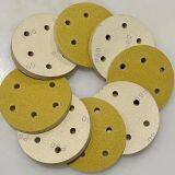 100pcs/box High Quality Hand Grinding Plate Special Flocking Sandpaper for Automobile Rust Removal, High Quality 8-hole Yellow Sandpaper thumbnail-4