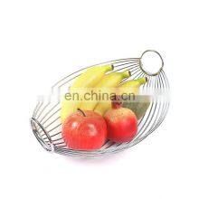 Wholesale Decorative Modern Kitchen Vegetable Stainless Steel Metal Wire Fruit Basket thumbnail-1