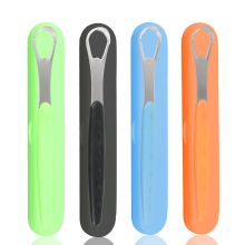 Hot Sell Stainless Steel Tongue Cleaner Scraper With Colorful Handle for Oral Care