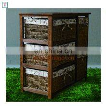 Antique Living Room Cabinet Wooden Cabinet With 5 Rattan Storage Drawers thumbnail-3