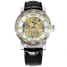 Famous Design Luxury WINNER 614 Leather Strap Automatic Mechanical Bands For Hand Watch Men
