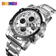SKMEI 1389 Stainless Steel Quartz Watch Men 50M Waterproof Dual Time Zone China Watch thumbnail-3