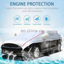 Universal Half Car Cover Waterproof Outdoor Cover Oxford Sun Rain Uv Protection Dustproof Snowproof Car Body Cover for SUV Sedan thumbnail-4