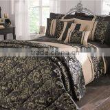 Black Quilted Patched Jacquard Comforter thumbnail-1