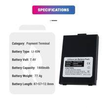 7.4V 1800mAh Li Ion Replacement Lithium S90 S900 25B1001 IS135 S90-MW0-363-01EA Battery for Pax Pos Terminal Machine thumbnail-3