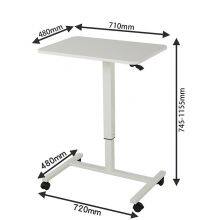 Pneumatic Office Laptop Desk Rolling Adjustable Table Computer Mobile Stand thumbnail-5