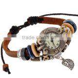 Ethnic Jewelry Multi Wrap Watch Leather Bracelet Personalized Multy Layer Strand Snap Buckle Bracelets thumbnail-2