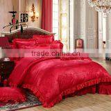 China Supplier 100% Cotton Jacquard Satin Bed Skirt Wedding Home Textile Bedding Set thumbnail-4