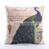 2016 Top quality bird cushion linen cotton cushion cover for sofa