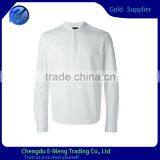 Button Up Long Sleeves White Plain T-shirts for Man