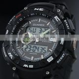 Fashion Men's Black Analog Digital Dual Rubber Sport Watch WS056