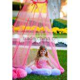 Round Girls Hanging Bed Canopy Folding Portable Iron Window Outdoor Baby Mosquito Net thumbnail-3