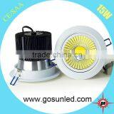 CE&RoHS Dimmable Recessed 15W COB LED Downlight