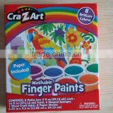 8 colors washable finger paint with sponge kit