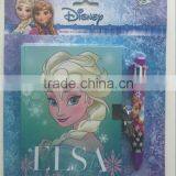 frozen diary with 6 colors ball pen