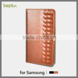 2016 Design Phone Cover Weave Leather Phone Case for IPhone 6s Plus Slot Card Case thumbnail-4