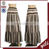 Pleated Maxi Elegant Printed Stripe Plus Size Long Chiffon Skirts for Women WS150932773 thumbnail-1