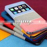 Striped Pattern Design Mobile Phone Case Assorted Colours Standing Leather Case For IPhone 6 thumbnail-1