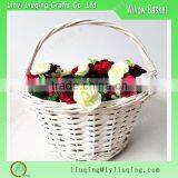 Wholesale white wicker shopping easter gift basket with swing handle