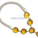 925 Sterling Silver Lemon Quartz Gemstone Necklace thumbnail-1