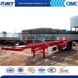 Cheap &best-selling Yellow 40FT Two-Axle Skeletal Chassis Semi-Trailer