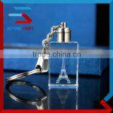 Engraving Eiffel Tower 3D Crystal Led Keychain For Tourist Souvenirs thumbnail-1