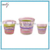 glass flower pot with hand painting glass novelty plant pots