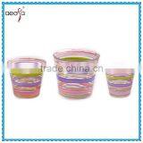 Glass Flower Pot With Hand Painting Glass Novelty Plant Pots