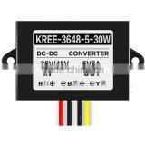 Plastic Case Waterproof IP67 (20-60V) 48V 36V 24V to 5V 6A 30W Step Down Converter Power Supply Module for Fan ,speaker, Car,led