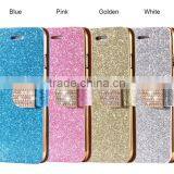 Luxury flip pu leather cover case for iphone6 Glitter Shining Diamond Bling PU Leather Flip Cover for iPhone 6 6 Plus