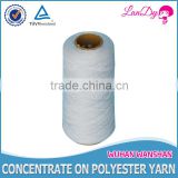 Manufacturer directly wholesale 52/2 semi-dull 100% polyester yarn in plastic or paper cone for knitting and weaving